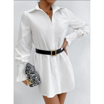 Biele košeľové šaty s riaseným rukávom-279484-07