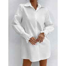 Biele košeľové šaty s riaseným rukávom-279484-07