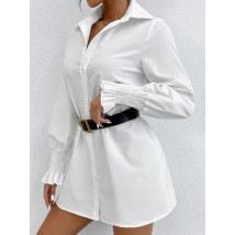 Biele košeľové šaty s riaseným rukávom-279484-07