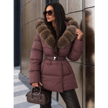 BORDO vetrovka s kožušinou a opaskom-331111-01