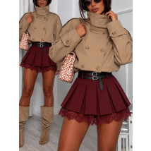 Bordová sukňa s čipkou LEA-330743-07
