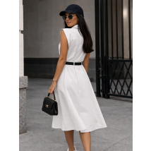 Biele košeľové midi šaty s opaskom-326293-08