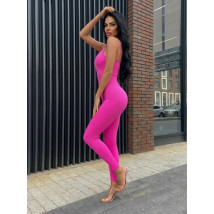 Neónovo-ružový vrúbkovaný overal-326162-01