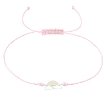 Pletený náramok so strieborným príveskom dúha-294649-05