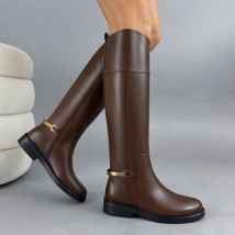 Hnedé vysoké čižmy-323454-014