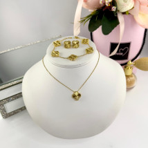 Ružová dámska oceľová suprava pozlátená Olivia-322272-06