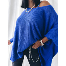 Modrý oversize sveter-272048-01