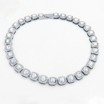 Dámsky oceľový kryštálový náhrdelník-274901-01