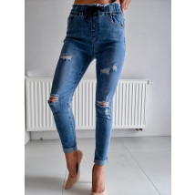 Modré elastické potrhané rifle-232821-02