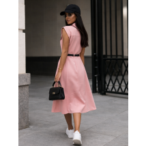 Ružové košeľové midi šaty s opaskom-326292-07
