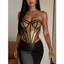 Béžový prešívaný korzet-325896-01