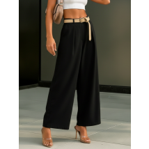 Čierne široké nohavice s opaskom-326097-09