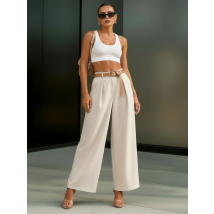 Béžové široké nohavice s opaskom-326098-014