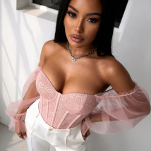 Ružový čipkovaný korzet-325889-04