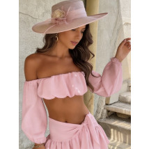 Ružový sukňový komplet-326121-01