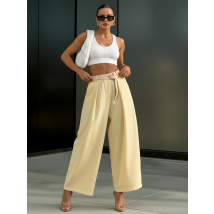 Žlté široké nohavice s opaskom-326099-03