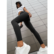 Čierne vrúbkované legíny-325503-01