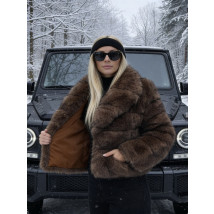 Hnedý kožušinový kabát-324972-05