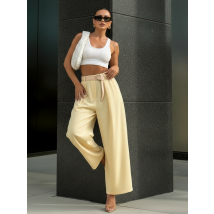 Žlté široké nohavice s opaskom-326099-03