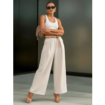 Béžové široké nohavice s opaskom-326098-014