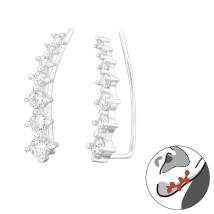 Strieborné náušnice ear cuff-313588-014