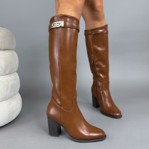 Hnedé vysoké čižmy-323333-02