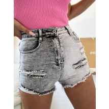 Sivé potrhané rifľové kraťasy-271380-02