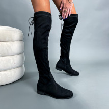 Čierne semišové vysoké čižmy-279275-05