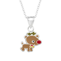 Strieborný náhrdelník Vianoce sobík-294860-021