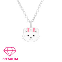 Detský strieborný náhrdelník mačka-271777-02