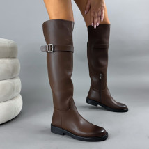 Hnedé vysoké čižmy-323360-01