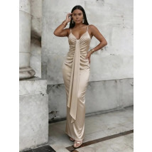 Béžové saténové spoločenské šaty-327111-05