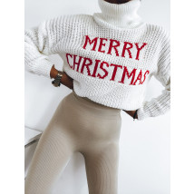 Biely pletený sveter MERRY CHRISTMAS-278279-02