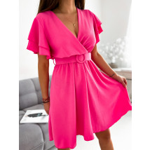 Ružové štýlové šaty s opaskom-284258-01