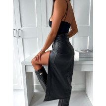 Čierna koženková sukňa-291306-01