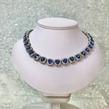 Dámsky oceľový kryštálový náhrdelník-274902-01