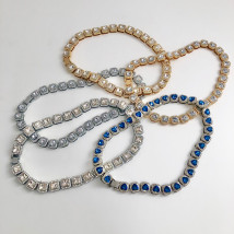 Dámsky oceľový kryštálový náhrdelník-274902-01