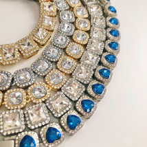 Dámsky oceľový kryštálový náhrdelník-274900-01