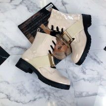 Béžové lakované čižmičky-215241-02