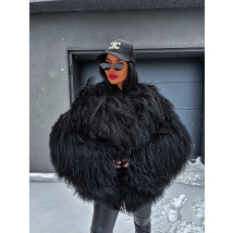 Kožuch z mongolskej ovečky BLACK-324630-010