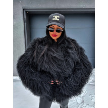 Kožuch z mongolskej ovečky BLACK-324630-010