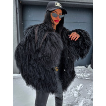 Kožuch z mongolskej ovečky BLACK-324630-010