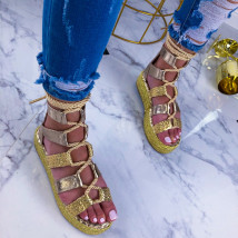 Zlaté dámske sandálky-209420-01