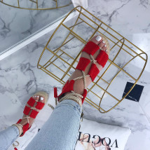 Červené sandále na platforme-204080-08