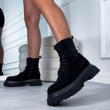 Čierne semišové nízke čižmy-273043-05