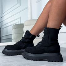 Čierne semišové nízke čižmy-273043-05