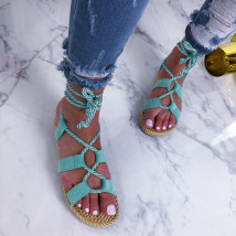 Zelené šnurovacie sandálky-210215-06