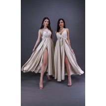 Béžové dlhé saténové šaty-237917-014