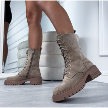 Hnedé semišové nízke čižmy-322891-011