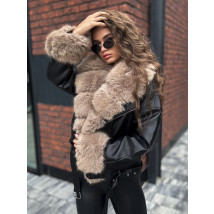 Čierna koženková bunda s kožušinou-322719-01